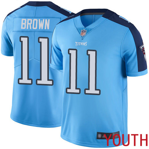 Tennessee Titans Limited Light Blue Youth A.J. Brown Jersey NFL Football #11 Rush Vapor Untouchable